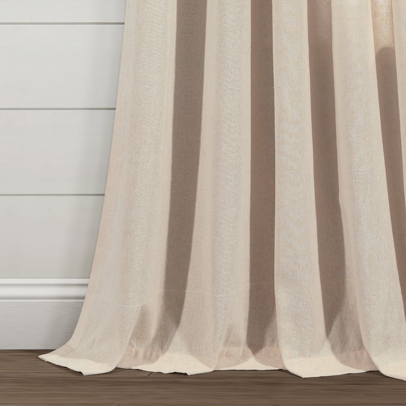 Lush Decor Ivy Tassel Faux Linen Window Curtain Panel Pair - 84" x 52"