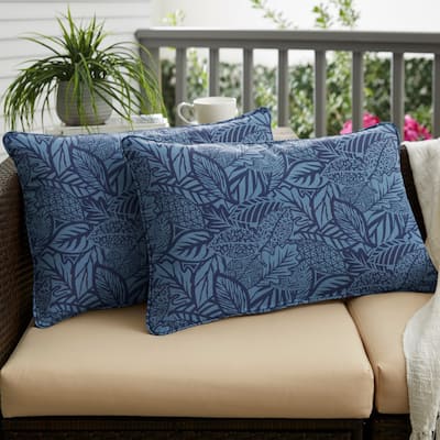 Sorra Home Maven Capri Outdoor/Indoor Corded Pillow Set of Two 24in x 14in x 6in