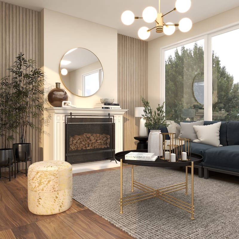 Black, White or Gold Wood Wall Mirror with Thin Frame