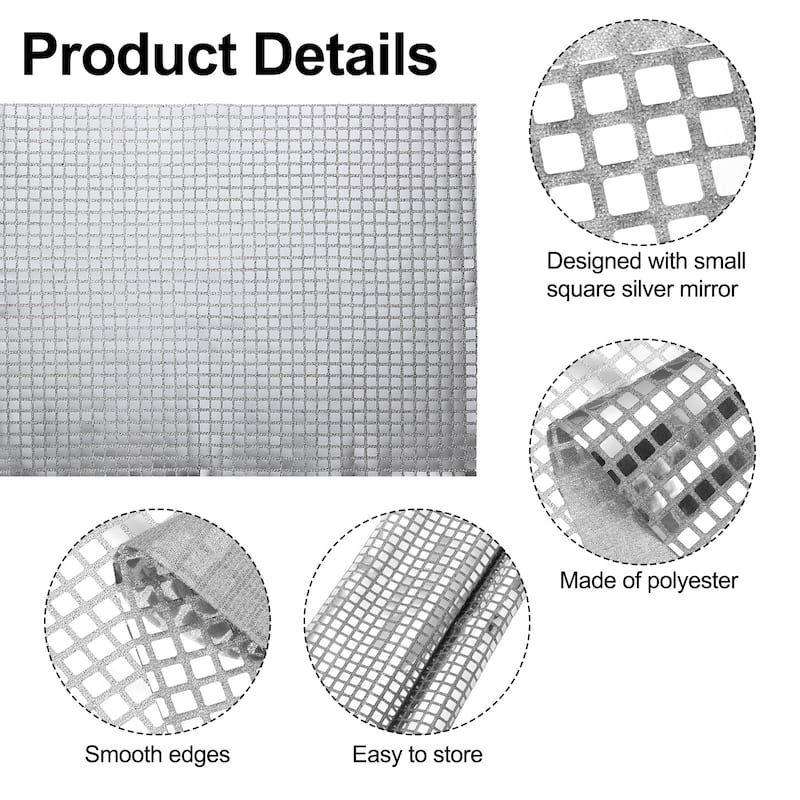 10pcs 11.8" x 17.7" Shiny Mirror Placemats Disco Table Place Mats