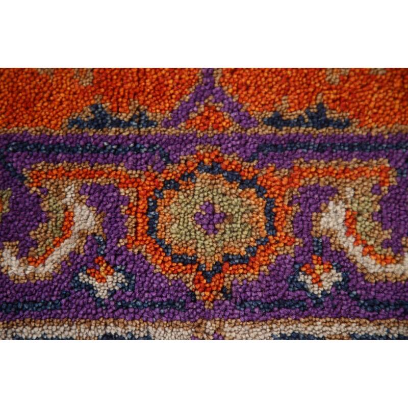 Orange Floral Heriz-Serapi Oriental Accent Rug Wool Carpet - 3'0"x 5'0"