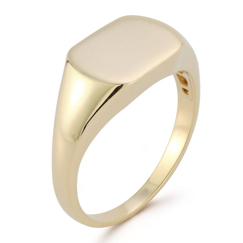 Soleil 14K Gold Flat Rectangular Signet Ring