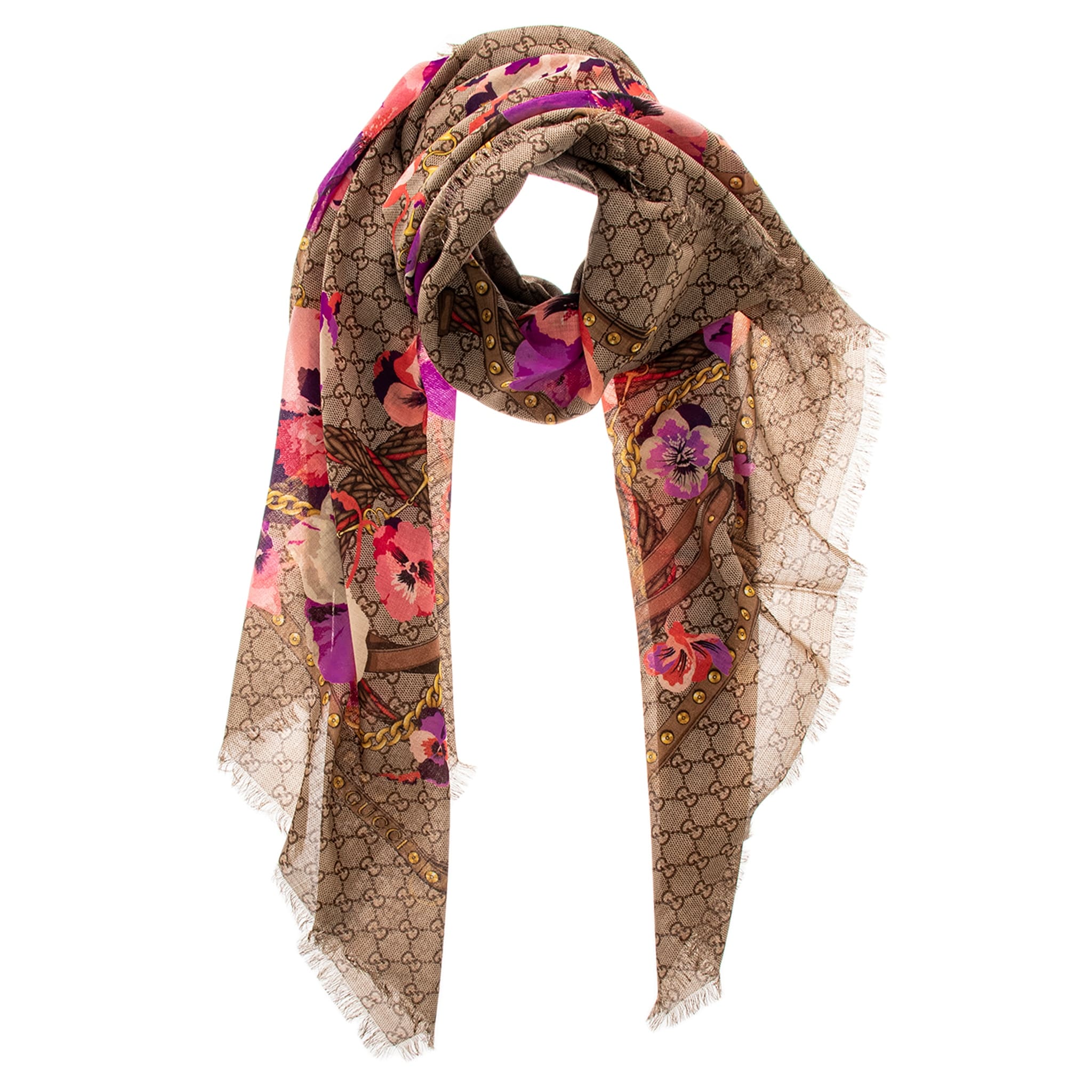 Gucci Floral Print Wool Scarf - Bed Bath & Beyond - 42733629