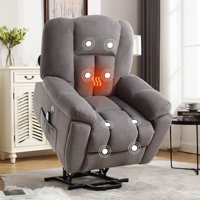 Modern Power Lift Recliner Chair with Heat and Massage Recliner with Infinite Position,Side Pocket,USB Port