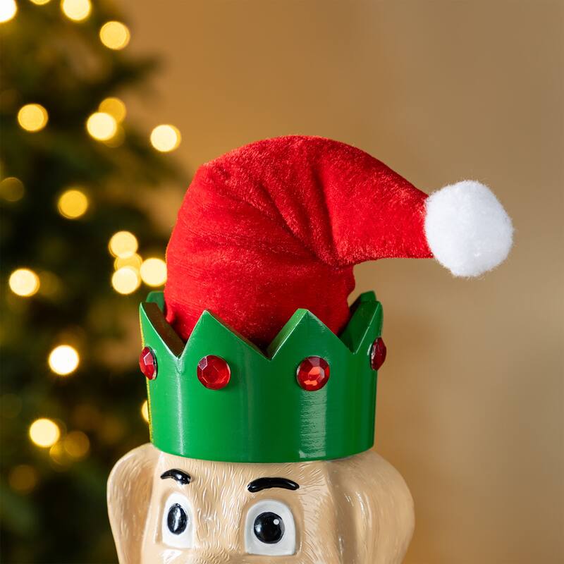 Glitzhome 24"H Wooden Christmas Gingerbread Man or Elf Dog Nutcracker