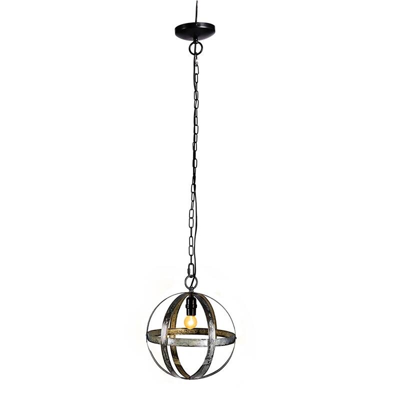 Metal Chandelier, Hanging Light Fixture with Adjustable Chain for Kitchen Dining Room Foyer Entryway, Bulb Not Included - Gray