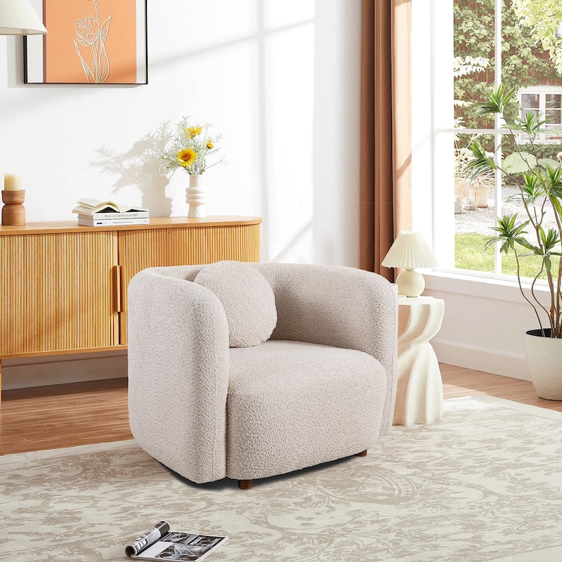 Boucle Sofa Chair in Japandi Style