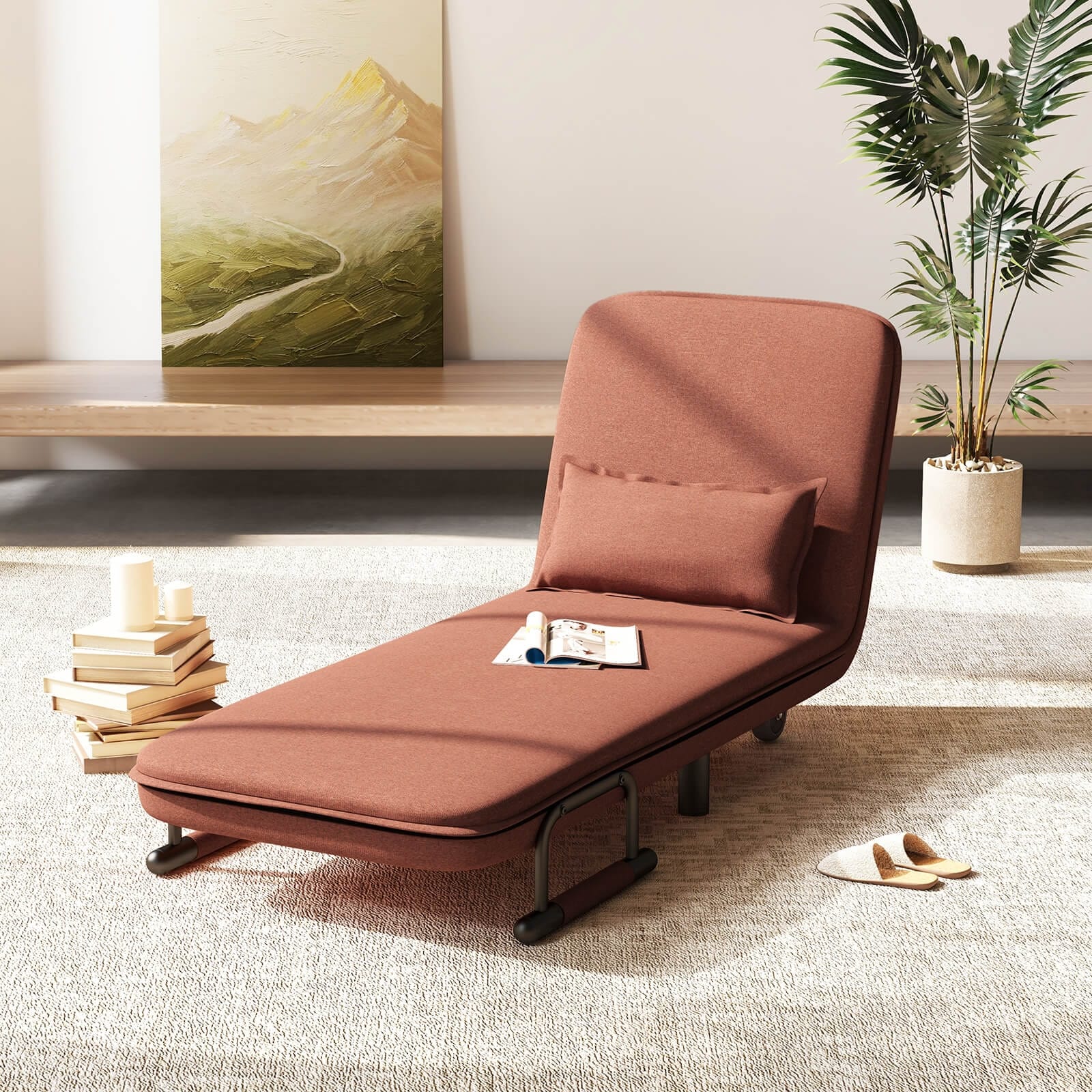 Costway convertible sofa bed folding arm chair sleeper leisure recliner lounge couch discount