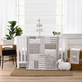 NoJo Together is Better Stripes and Dots 4pc Crib Bedding Set