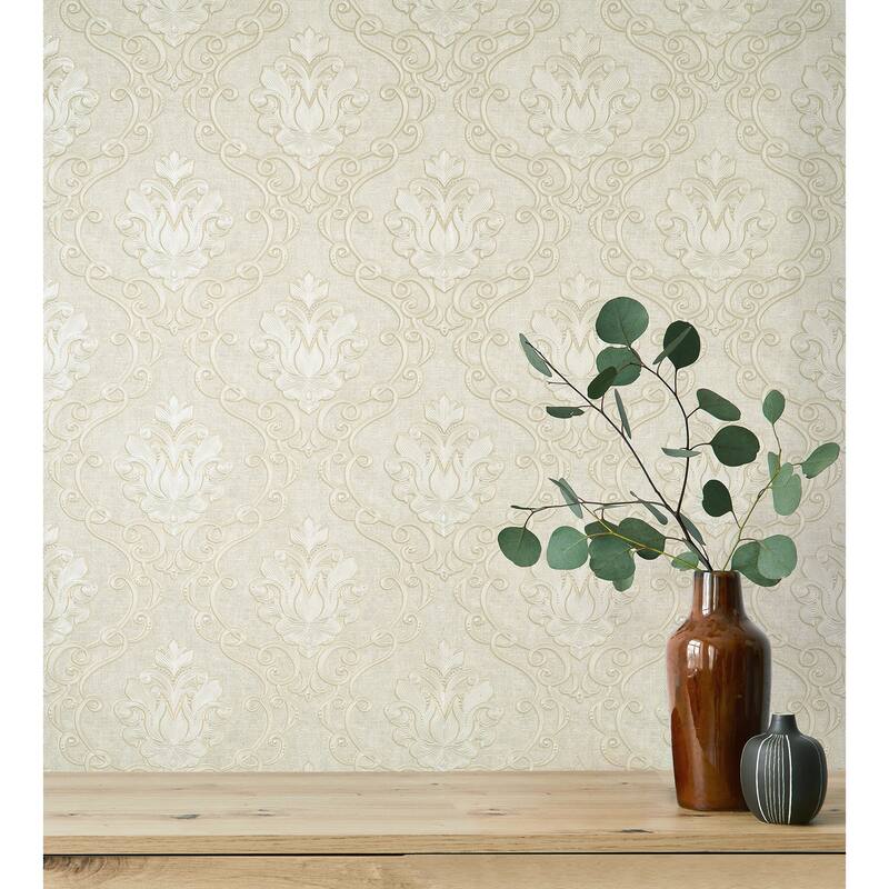 Fine Decor Florentine Neutral Damask Wallpaper
