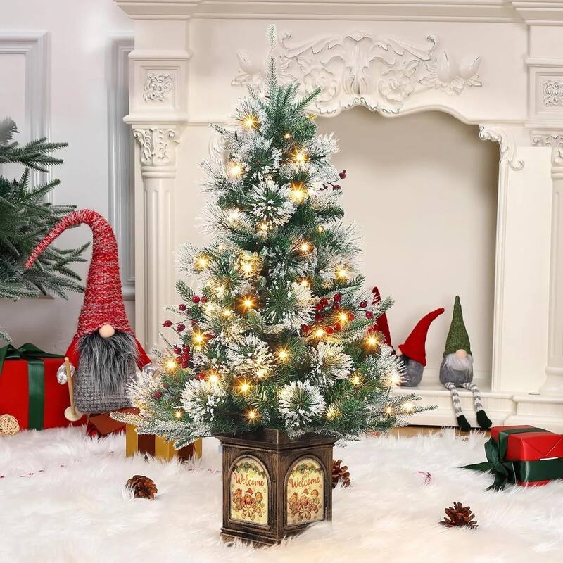 Christmas Tree with 78 Multi-Color Led Lights, 3 Ft Pre-Lit Artificial Christmas Decoration