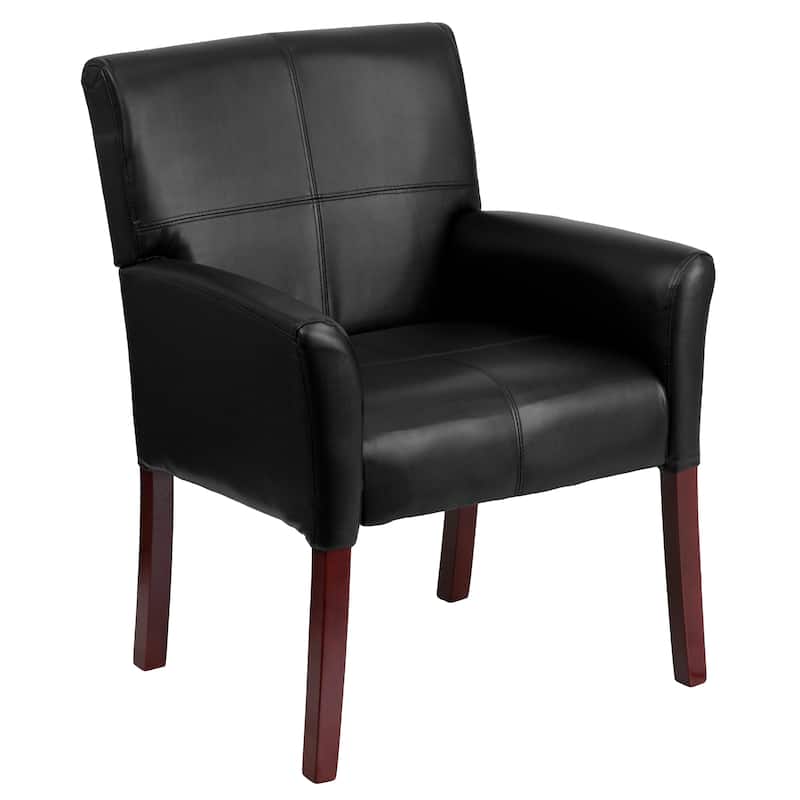 Upholstered Ergonomic Executive Side Reception Chair - Black