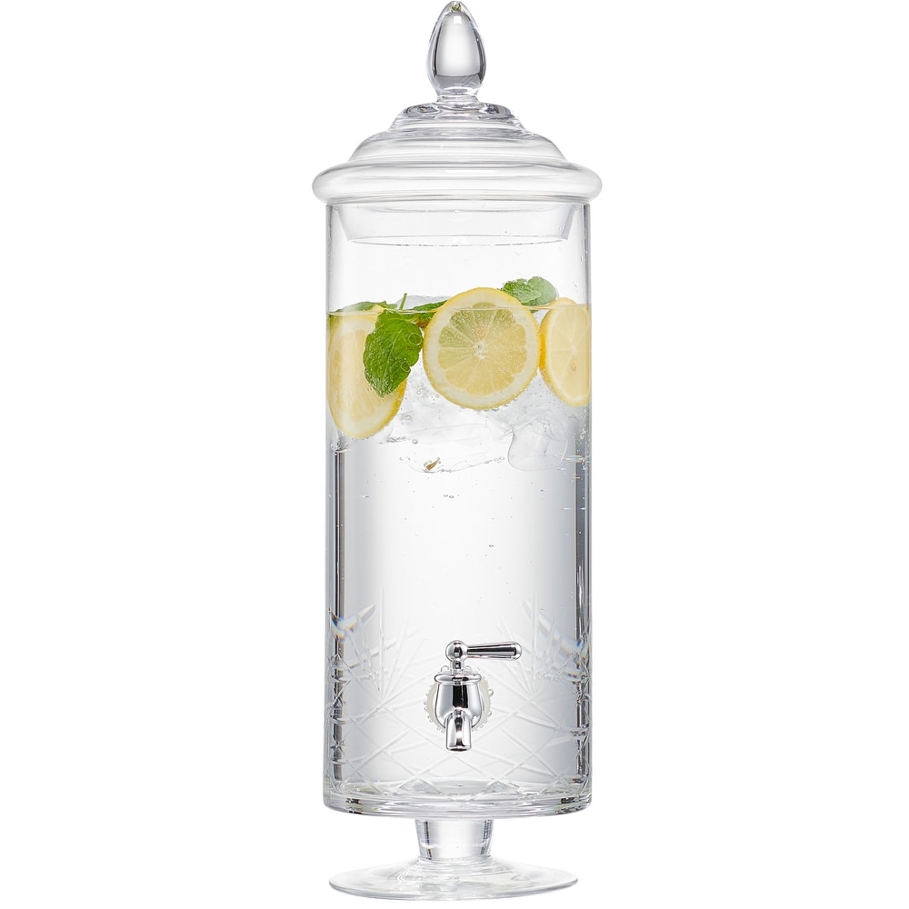 Glass Drink Dispenser for Parties - 1 Gallon Glass Jar Beverage Dispenser  with Stand - Glass Water Dispenser Countertop for Weddings, Sun Tea Jar