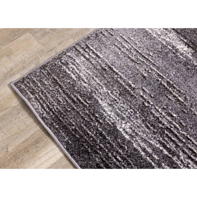 May Collection - Cream/Grey Distressed Lines Rug