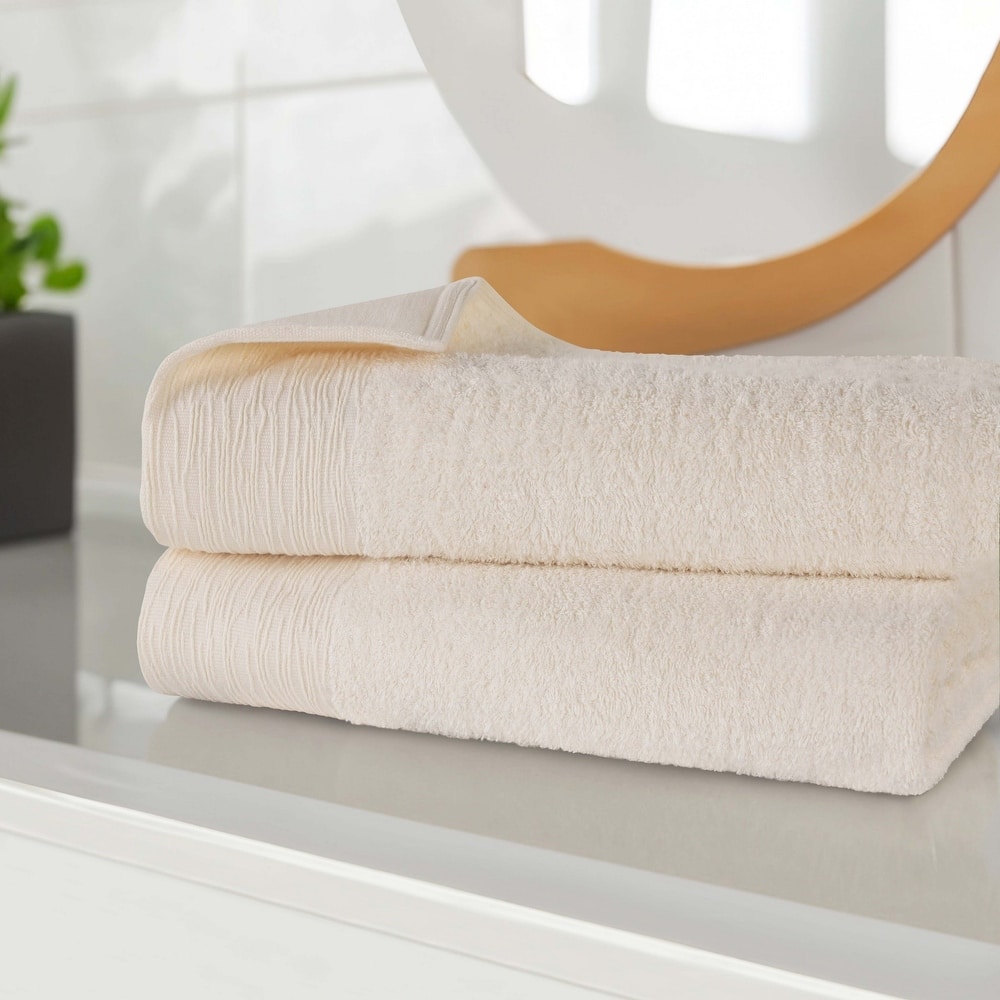 Superior Sierra Rayon From Bamboo Cotton Blend Bath Sheet Set of 2
