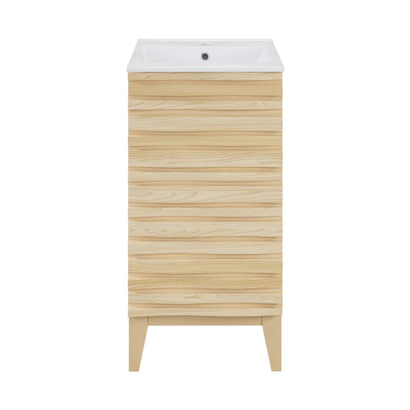 Cascade 18" Bathroom Vanity In Natural Oak