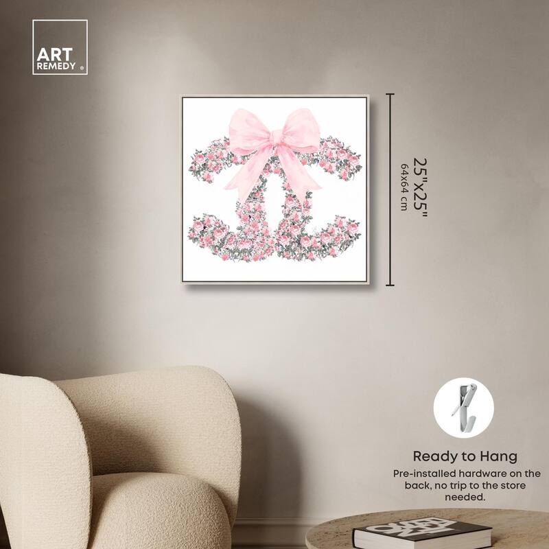 Makes Me Wonder Pink Bow Canvas by Art Remedy