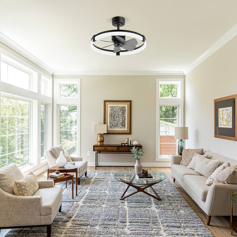 20"/23" Low Profile Dimmable Smart Ceiling Fan with Lights and Remote(6/7 ABS Blades)