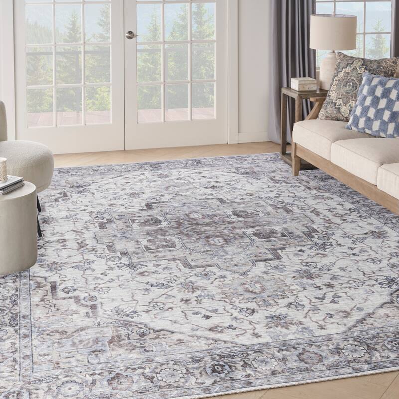 New Concept Washables Persian Boho Machine Washable Area Rug