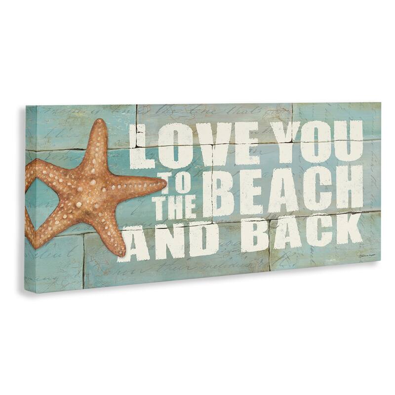 Stupell Love You To The Beach And Back Starfish Bricks, Canvas, 10 x 1.5 x 24, Made in USA