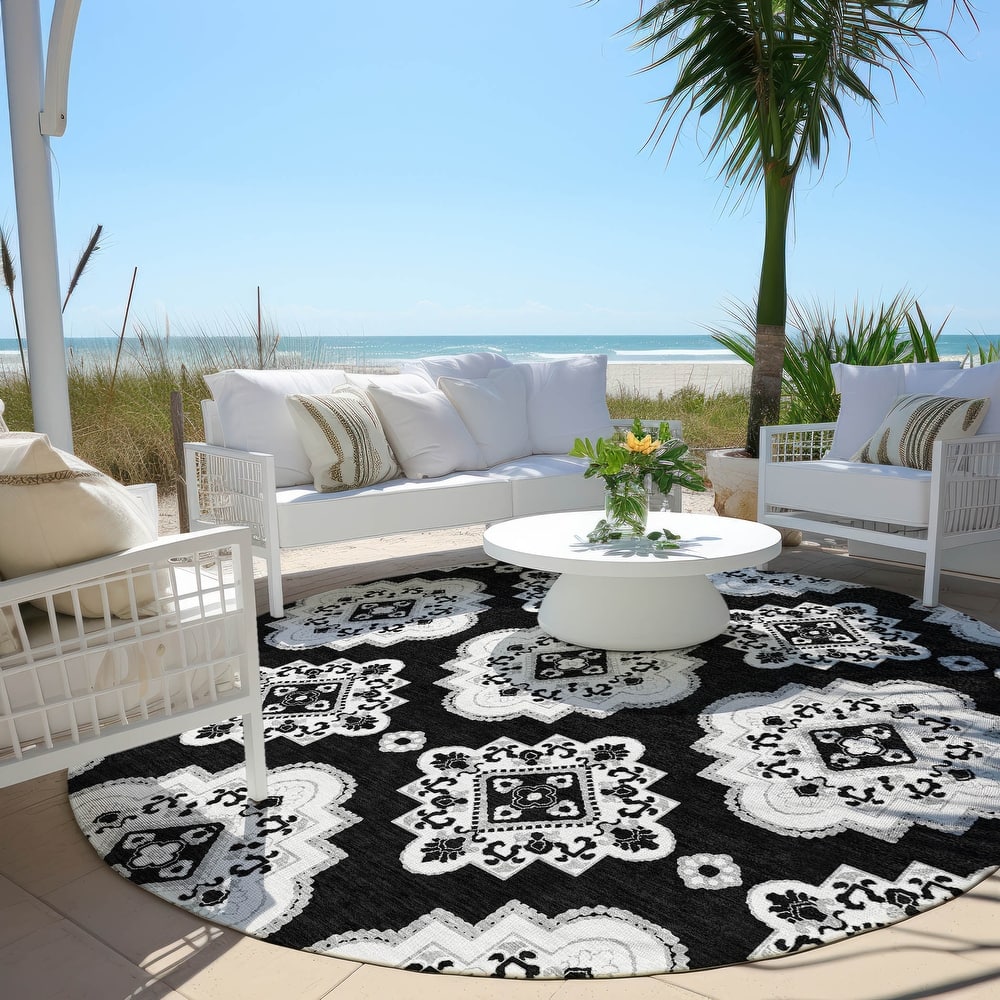 Machine Washable Indoor/ Outdoor Chantille Moroccan Boho Rug