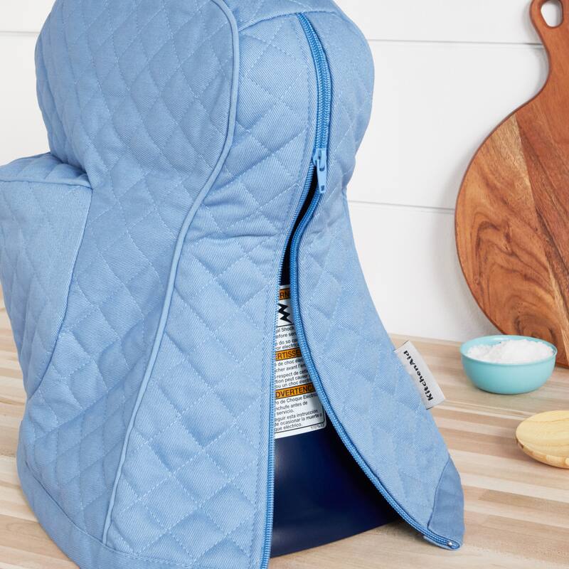 KITCHENAID Fitted Tilt-Head Solid Stand Mixer Cover with Storage Pocket, Quilted 100% Cotton