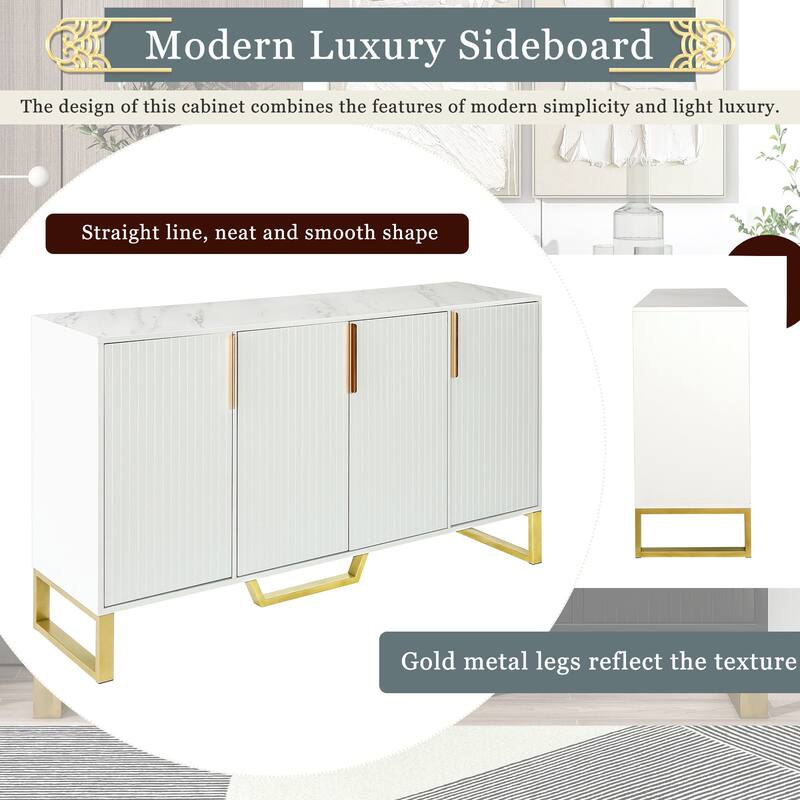 60" Wide Wood 4-door Sideboard