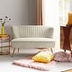 preview thumbnail 108 of 114, HULALA HOME Monica Modern Velvet Curved Tufted Back Loveseat with Metal Tapered Legs TAN