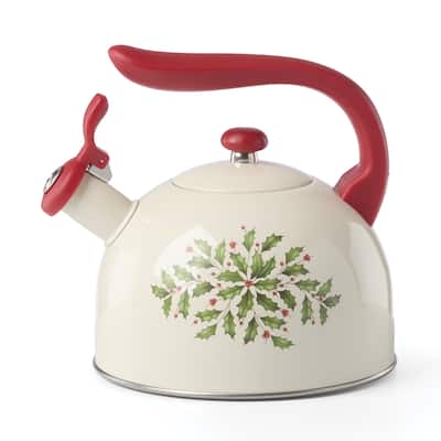 Lenox Holiday Metal Tea Kettle, Christmas