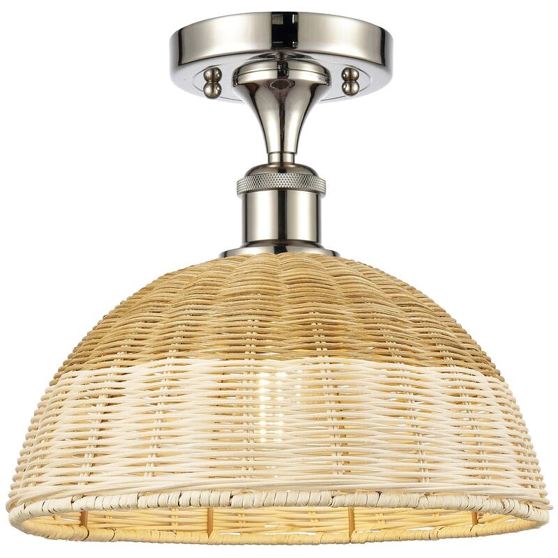 Innovations Lighting 516-1C-11-12 Bristol Natural II Semi-Flush - Polished Nickel / Natural