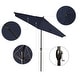preview thumbnail 13 of 68, California Umbrella 7.5' Round Crank Lift Auto Tilt 8 Rib Aluminum Patio Umbrella, Bronze Finish, Olefin Royal Blue Fabric