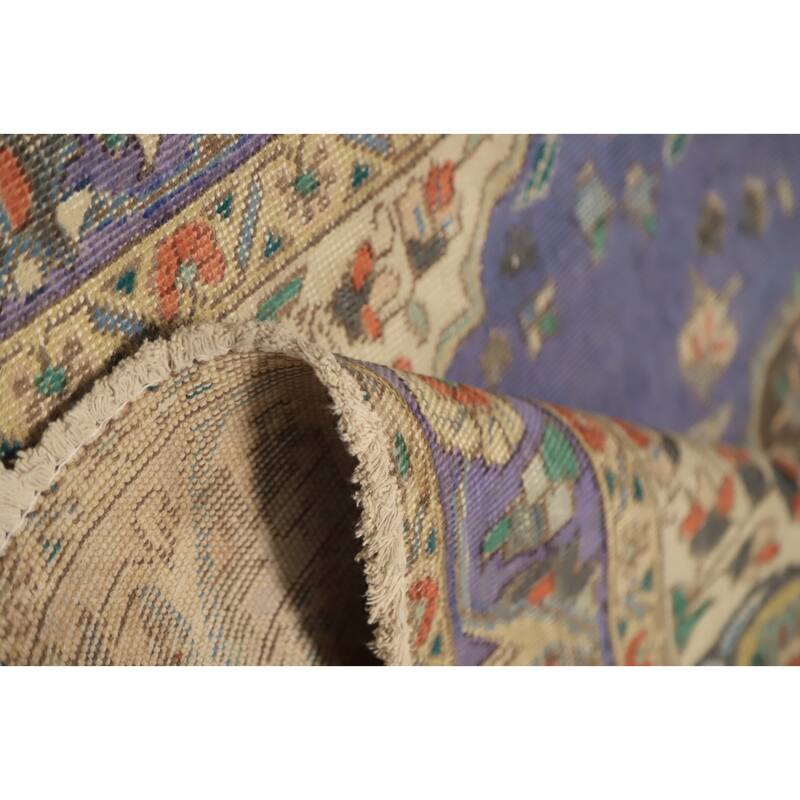 Hand Knotted Oriental 100% Wool Carpet Traditional Floral Purples Tabriz Area Rug - 6' 0'' X 4' 6''