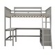 preview thumbnail 40 of 55, Multifunctional Design Loft Bed with Ladder, Two Shelves and L-shape Desk, Full size,