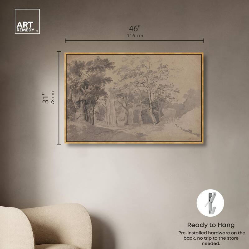 Grove with Road and Haycart Canvas by Art Remedy