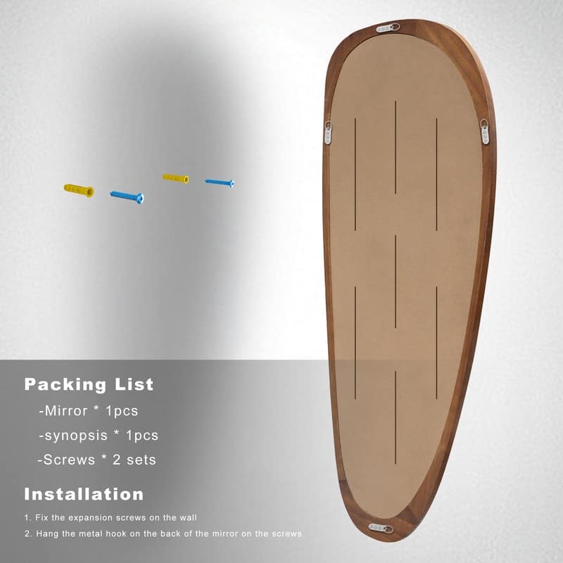 Irregular Mirror Asymmetrical Wood Wall Mirror