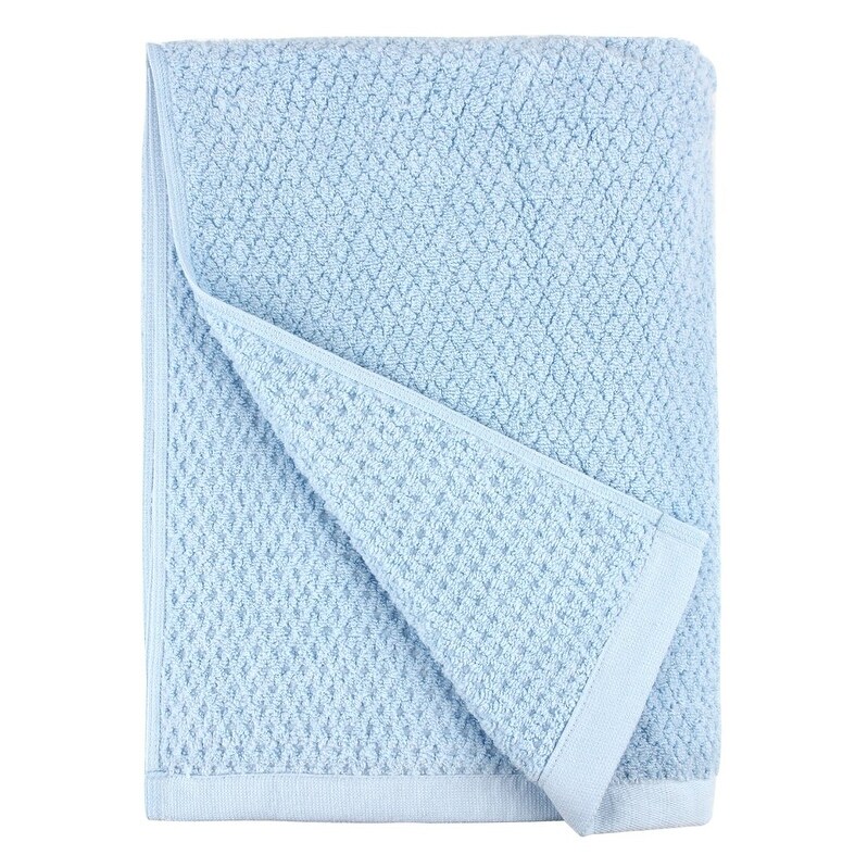 Everplush Diamond Jacquard (Set of 6 Pieces) Bath Towel Set, Dusk (Grey  Blue)