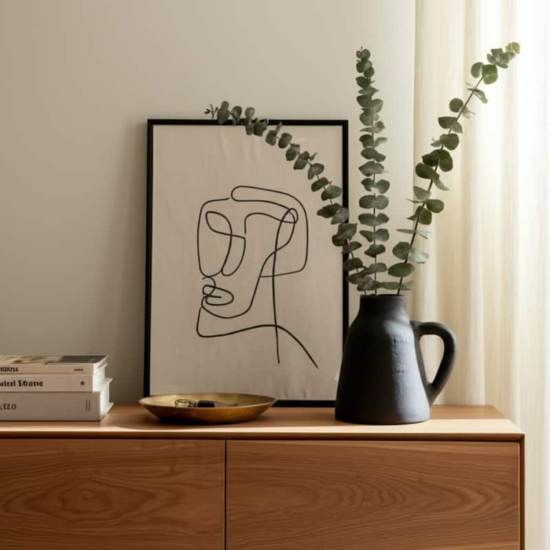 Terracotta Pottery Decorative Vase with Handles for Casual Home Decor - Black - 8.25" x 6.25" x 8.25"