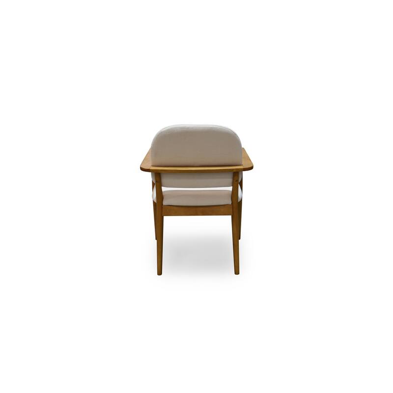NADAAL STUDIOS Nayara Dining Chair, Continuous Frame Top Grain Full Aniline Leather with Rubberwood Legs, Brown