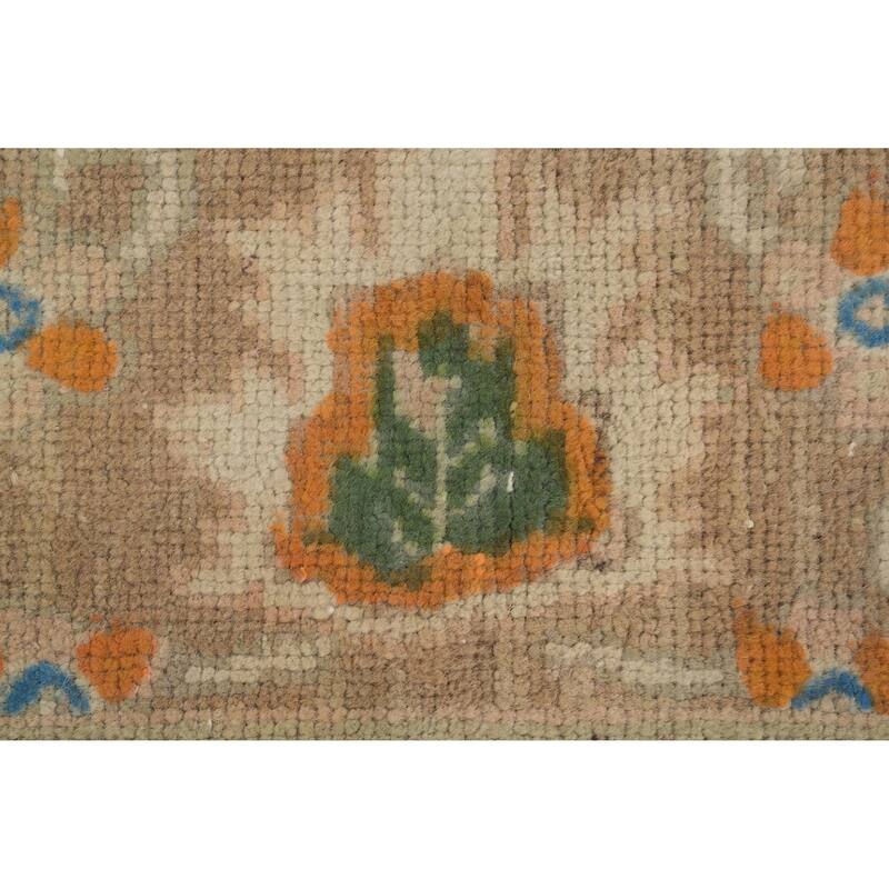 Hand Knotted Oriental 100% Wool Carpet Traditional Floral Peach Tabriz Area Rug - 12' 6'' X 9' 6''