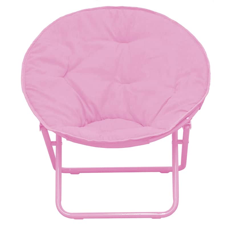 Kids' Solid Color Faux Fur Folding Saucer Chair