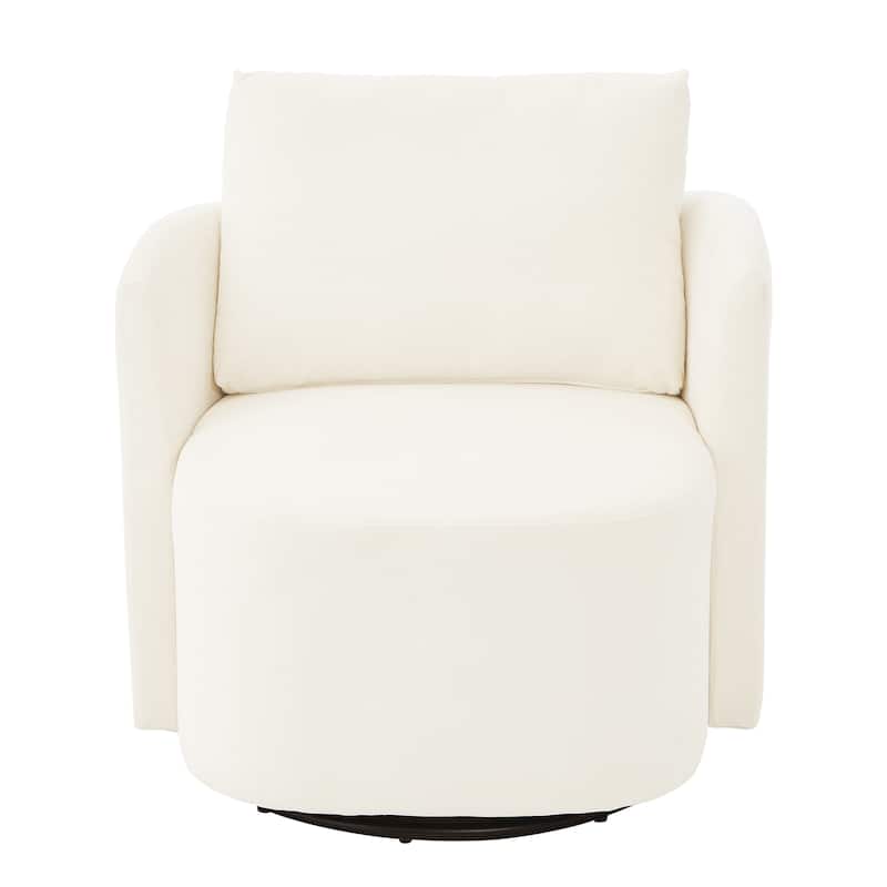 Swivel Chair for Living Room, 29.9" Accent Armchair with Removable Backrest Upholstered Swivel Sofa Chair for Office