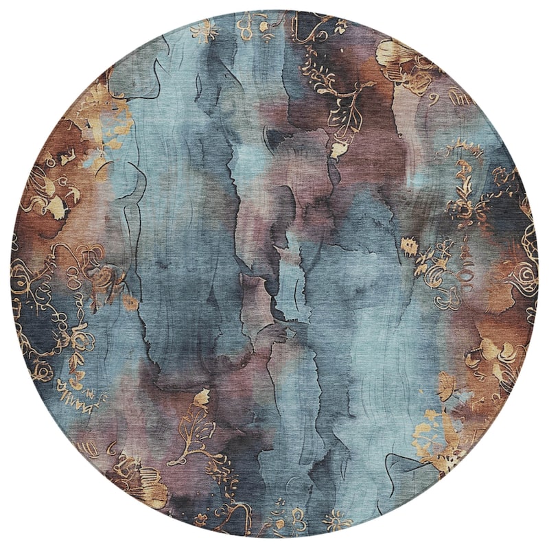 HomeRoots Floral Transitional Rectangle Outdoor Rug