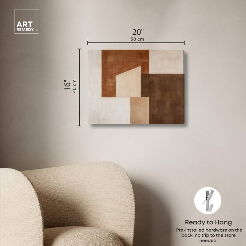 Cream and Brown Panels I Canvas by Art Remedy, Gallery Wrapped