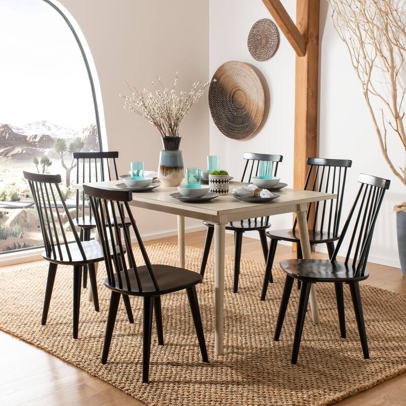 SAFAVIEH Gwennaelle Spindle Back Side Chair (Set of 2) - 17.3" W x 20.7" L x 36" H - 17"Wx21"Dx36"H