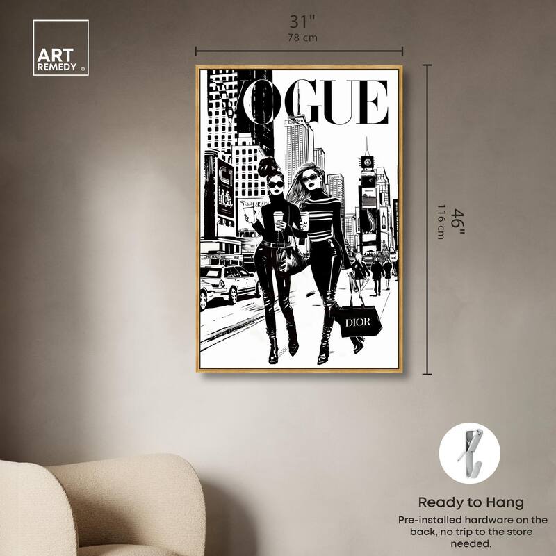 Shopping Gals Cover II Canvas by Art Remedy