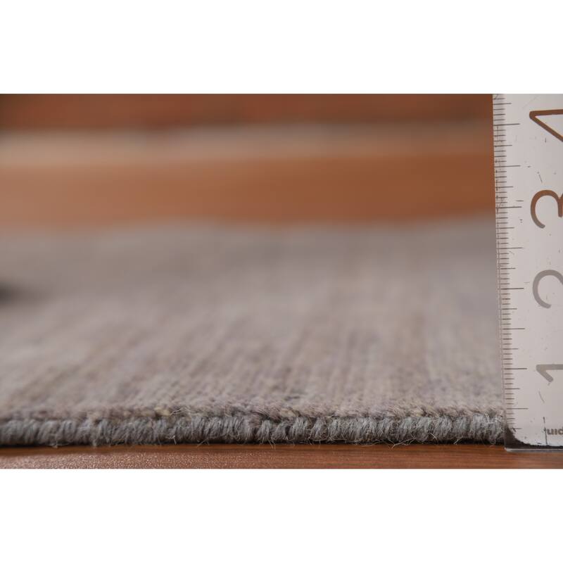 Hand Knotted Oriental 100% Wool Carpet Modern Modern Greys & Charcoal Gabbeh Area Rug - 4' 0'' X 2' 8''
