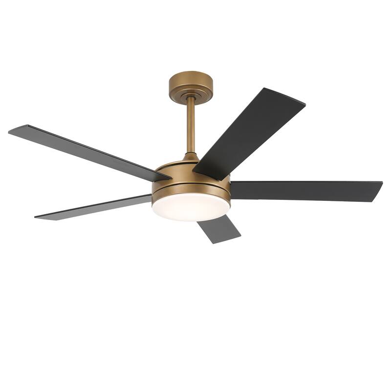 Vaczon 48" Gold Reversible Dimmable LED Smart Ceiling Fan with Light, App Comtrol and Remote