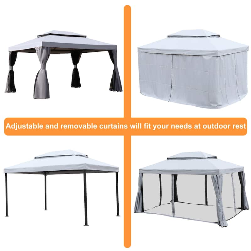 Clihome 10x13Ft Square Pop-up Patio Gazebo Canopy Shelter