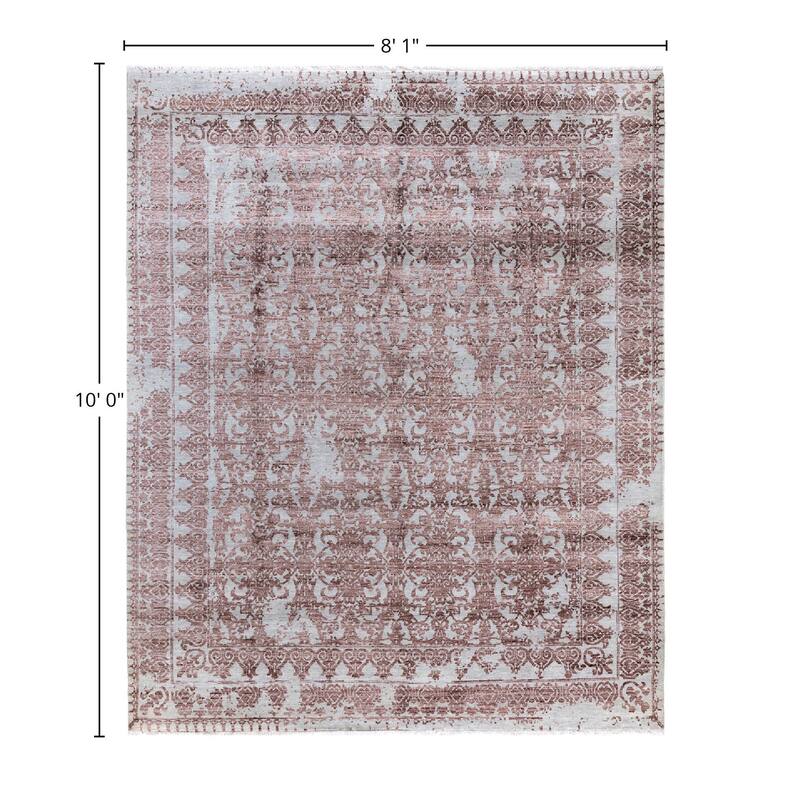 Ikat One-of-a-Kind Handmade Area Rug, Gray - 8' 1" x 10' 0"