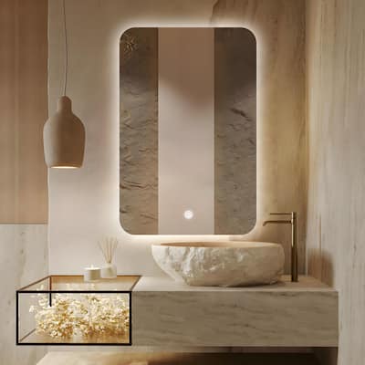 Square Rounded-Corner LED Mirror, both Stylish and Practical